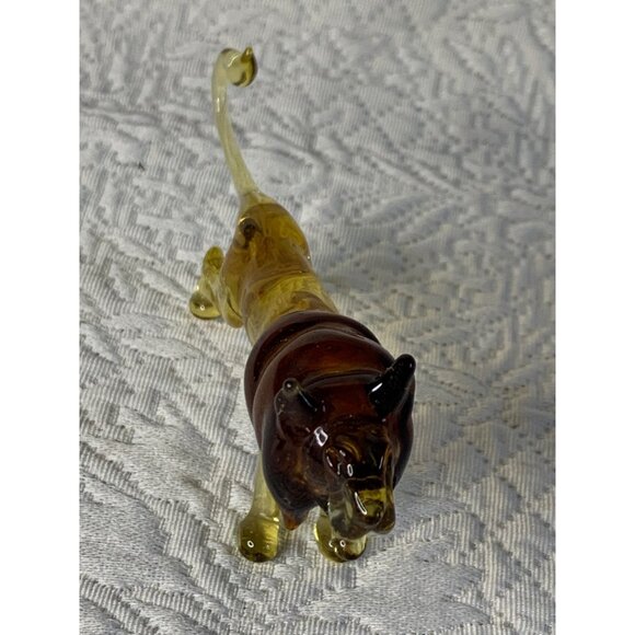 Blown Glass Lion Amber figure Vintage 2.5 inch tall - Picture 13 of 13